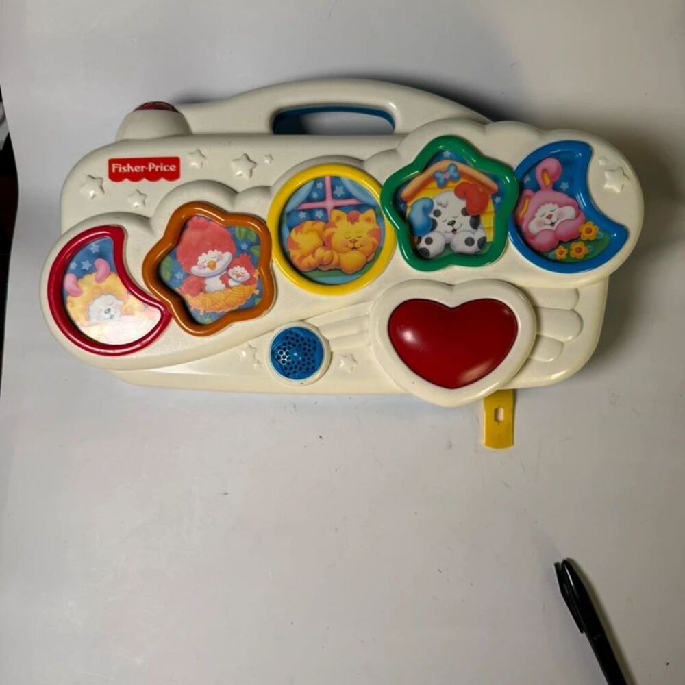 Vtg1998 Fisher Price Slumbertime Crib Toy Sleepy Animals Untested Missing Remote